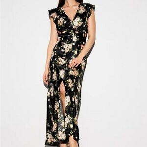 The Occasion by Old Navy Flutter-Sleeve Satin Maxi Dress